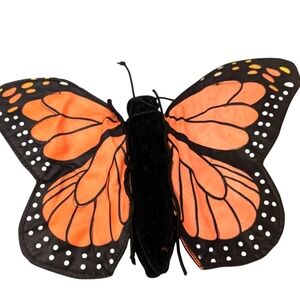 BUTTERFLY Puppet Satin Velvet Monarch Flyer 15x10 Orange Black White